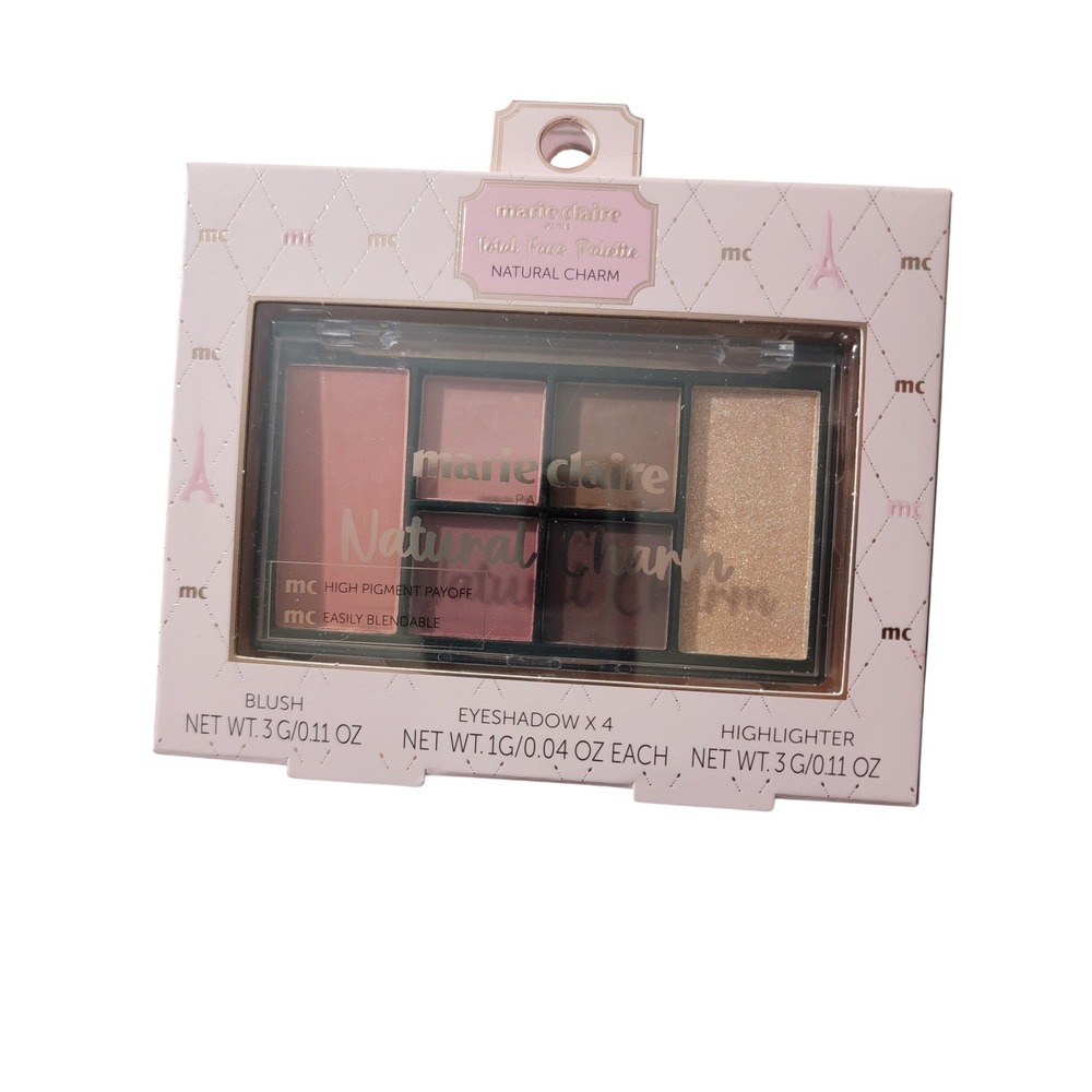 Marie Claire Paris Natural‎ Charm Total Face Palette Blush Eyeshadow Highlighter